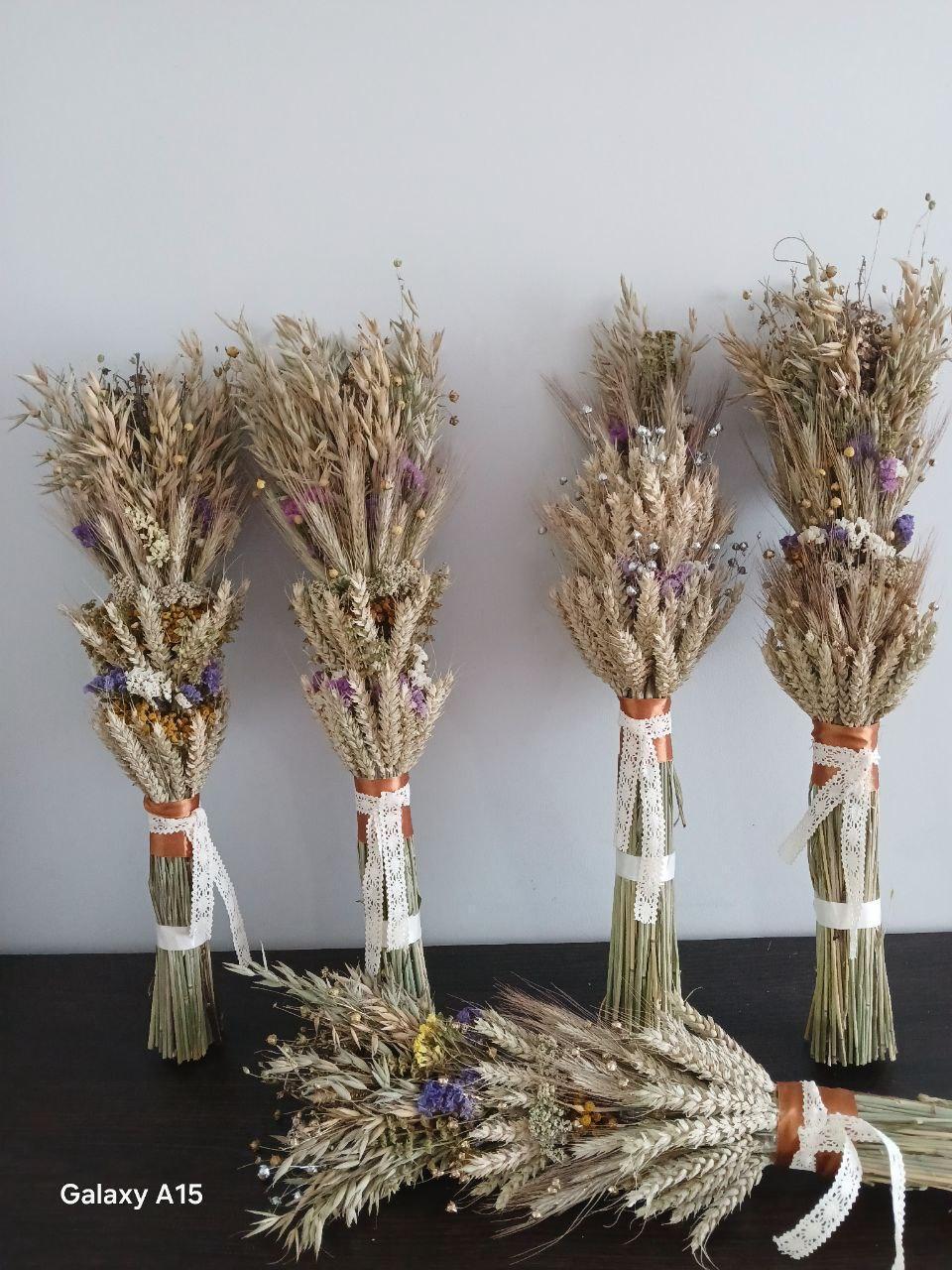 Дидух рождественский из колосья пшеницы/льна и овса 50-55 см с белой лентой (2822719487) - фото 7 Дидух рождественский из колосья пшеницы/льна и овса 50-55 см с белой лентой (2822719487) - фото 7