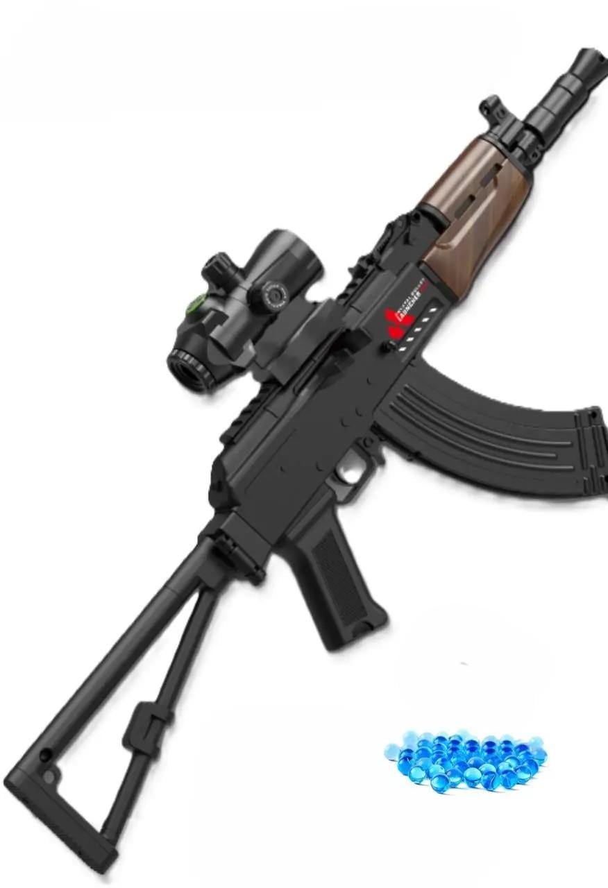 Автомат игрушечный Орбиган AK-74U на орбизах 70 см аккумуляторный и 1000 орбизов Черный