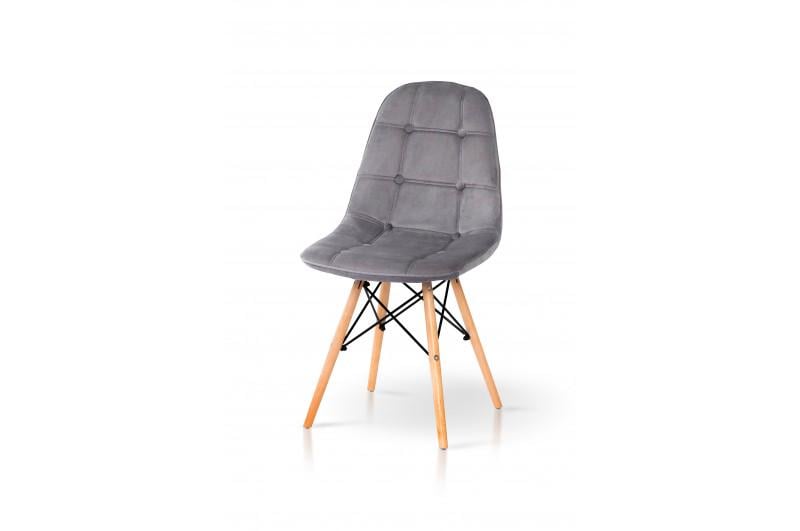 Кухонный стул Мікс Меблі Justin велюр Серый/Дерево/Металл