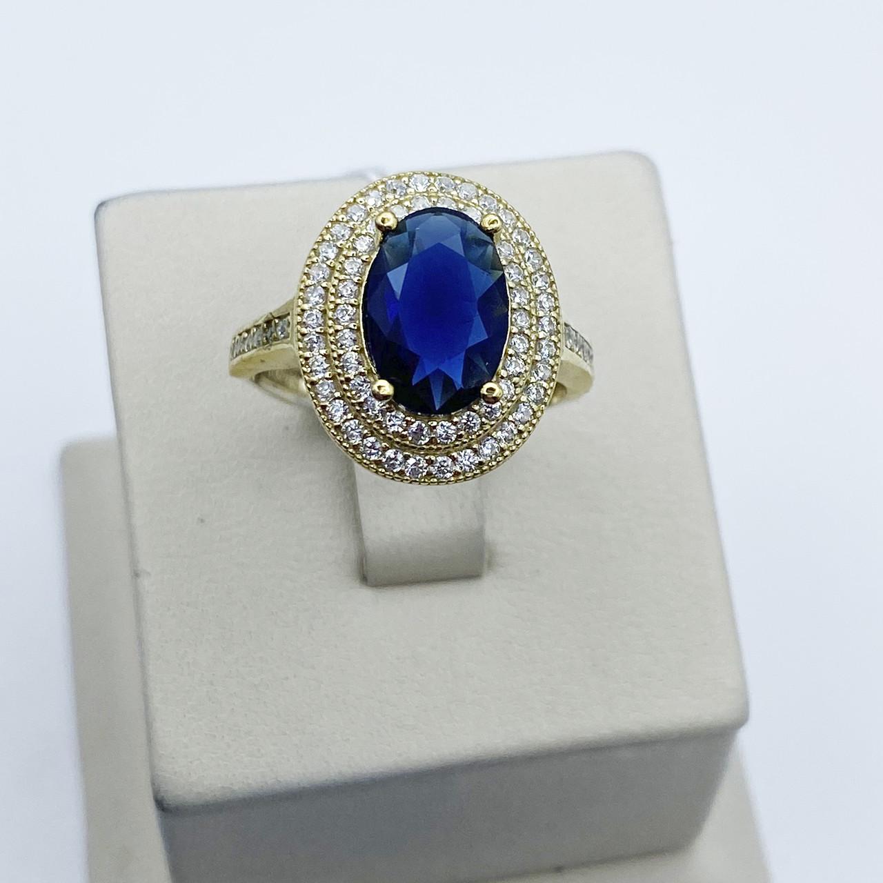 Кольцо серебряное Роксолана с сапфиром и кубическим цирконием р. 19,5 4,53 г (2046734293) Кольцо серебряное Роксолана с сапфиром и кубическим цирконием р. 19,5 4,53 г (2046734293)