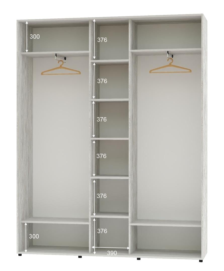 Шкаф-купе трехдверный Алекса ШК-04 ДСП 210х45х230 см Сосна натти - фото 2 Шкаф-купе трехдверный Алекса ШК-04 ДСП 210х45х230 см Сосна натти - фото 2