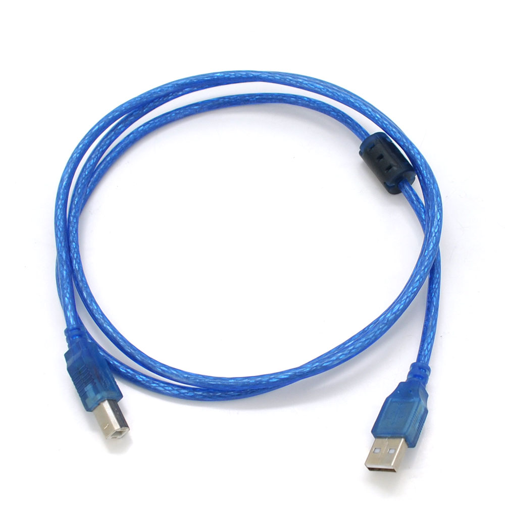 Кабель USB 2.0 RITAR AM/BM ферритовый 1,5 м Синий/Прозрачный (YUT_V2673)