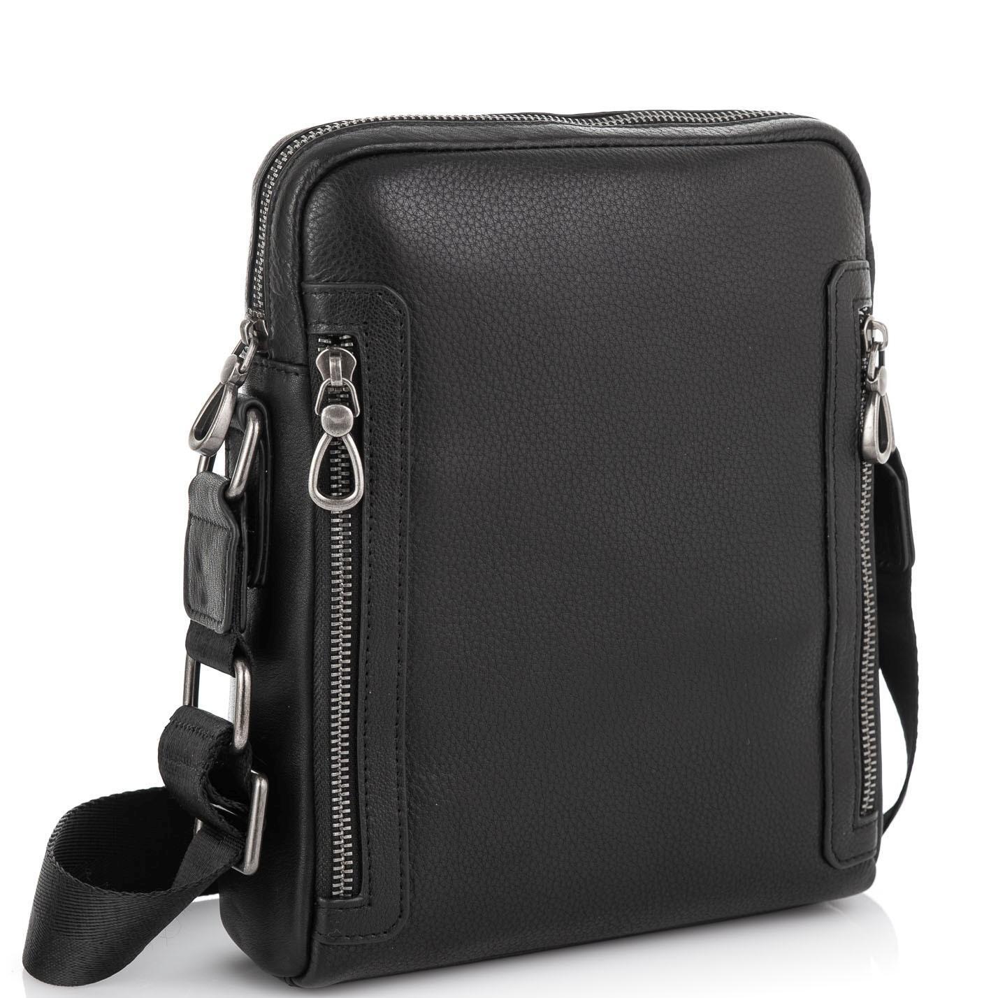 Мужская сумка через плечо Royal Bag SM8-1007A из натуральной кожи Черный (4656)