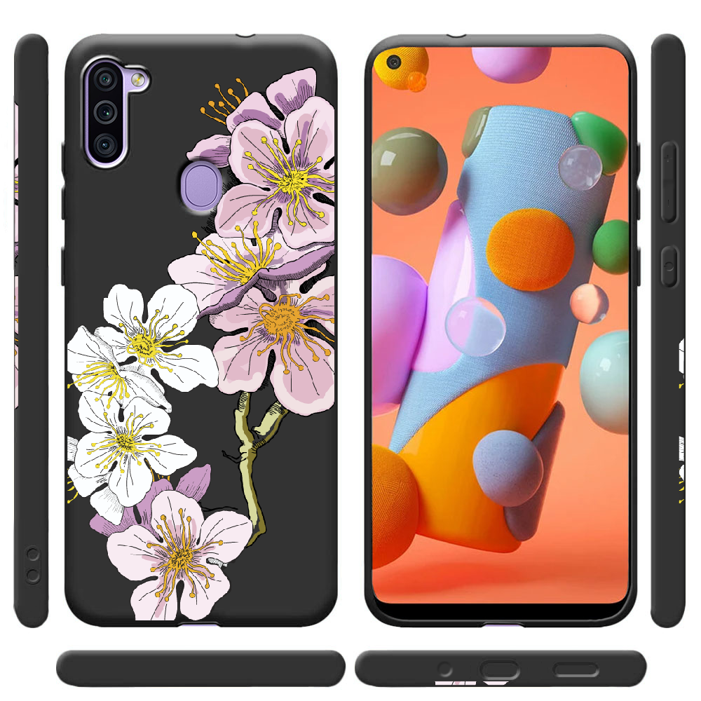 Чехол Boxface Samsung A115 Galaxy A11 Cherry Blossom Черный силикон (39628-cc4-40216) - фото 2