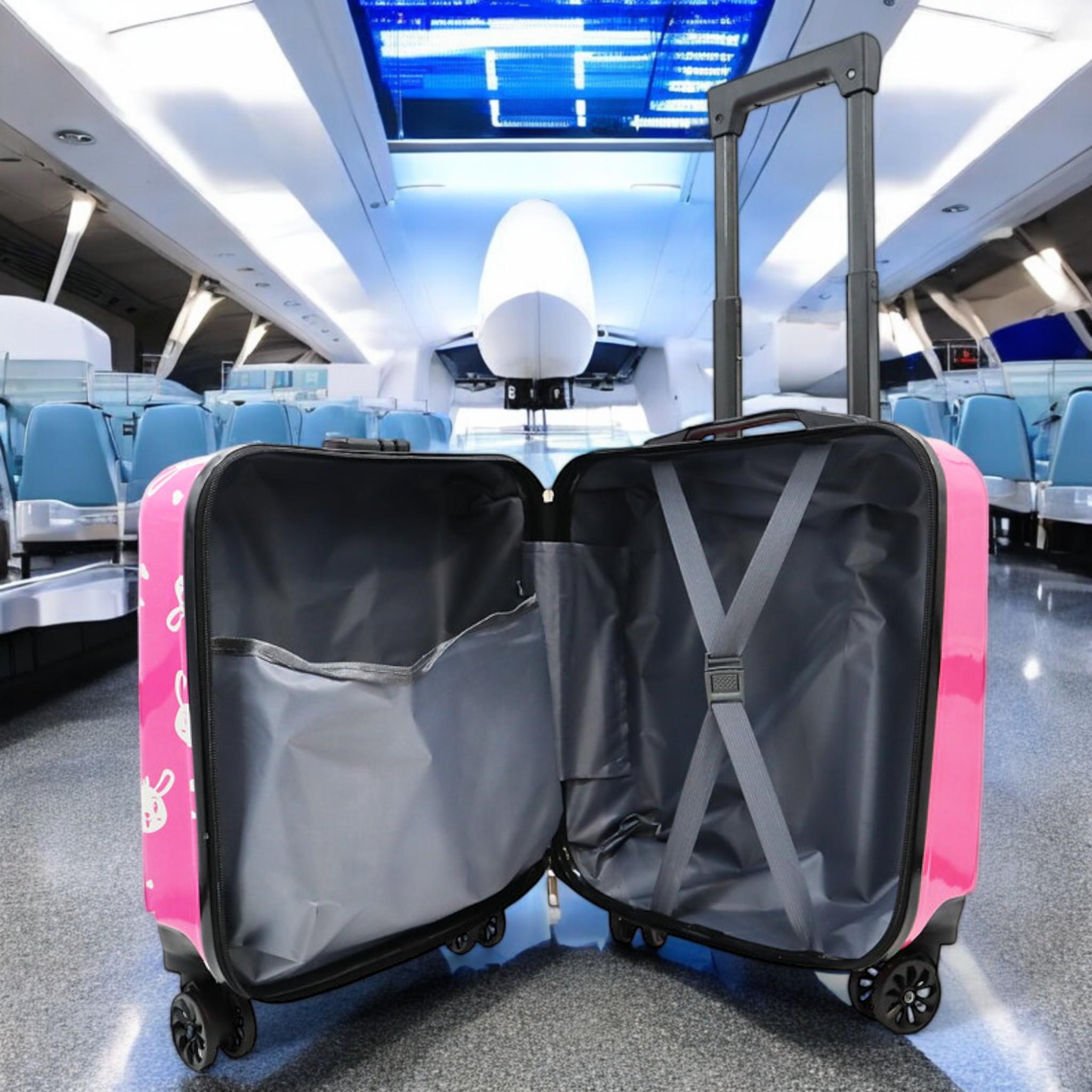 Валіза дитяча H&H Little Bunny Raspberry ABS-пластик на 4 коліщатках з кодовим замком 35 л (S_D-8) - фото 3 Валіза дитяча H&H Little Bunny Raspberry ABS-пластик на 4 коліщатках з кодовим замком 35 л (S_D-8) - фото 3