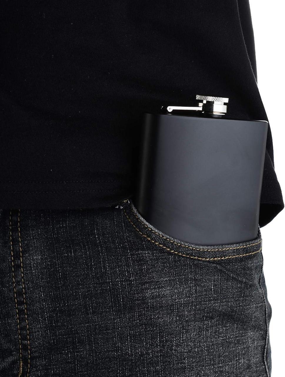 Фляга нержавіюча сталь 168 мл Чорний (Е051574) - фото 5