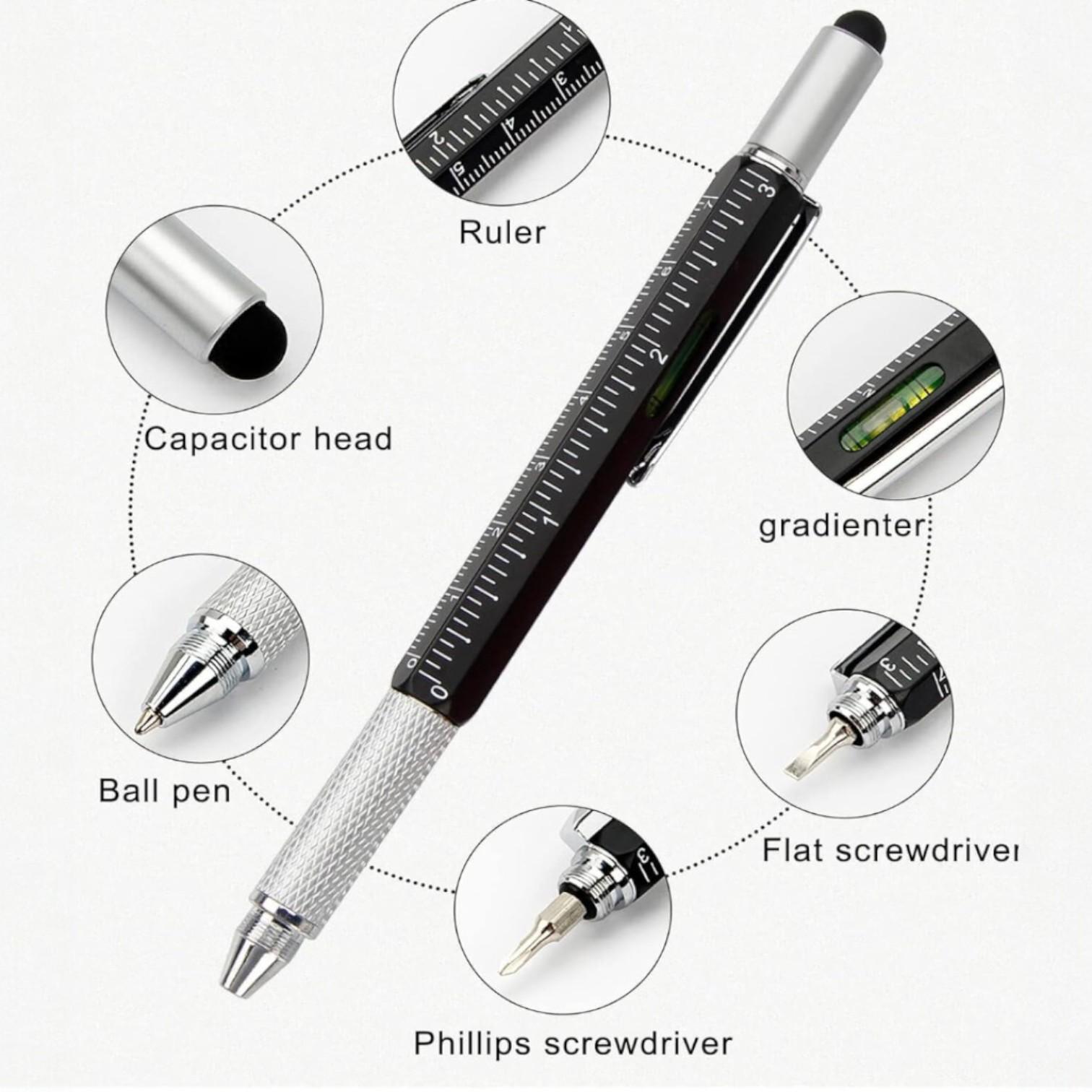 Мультитул ручка 6в1 стилус/рівень/викрутка/лінійка (id_3881) - фото 5 Мультитул ручка 6в1 стилус/рівень/викрутка/лінійка (id_3881) - фото 5