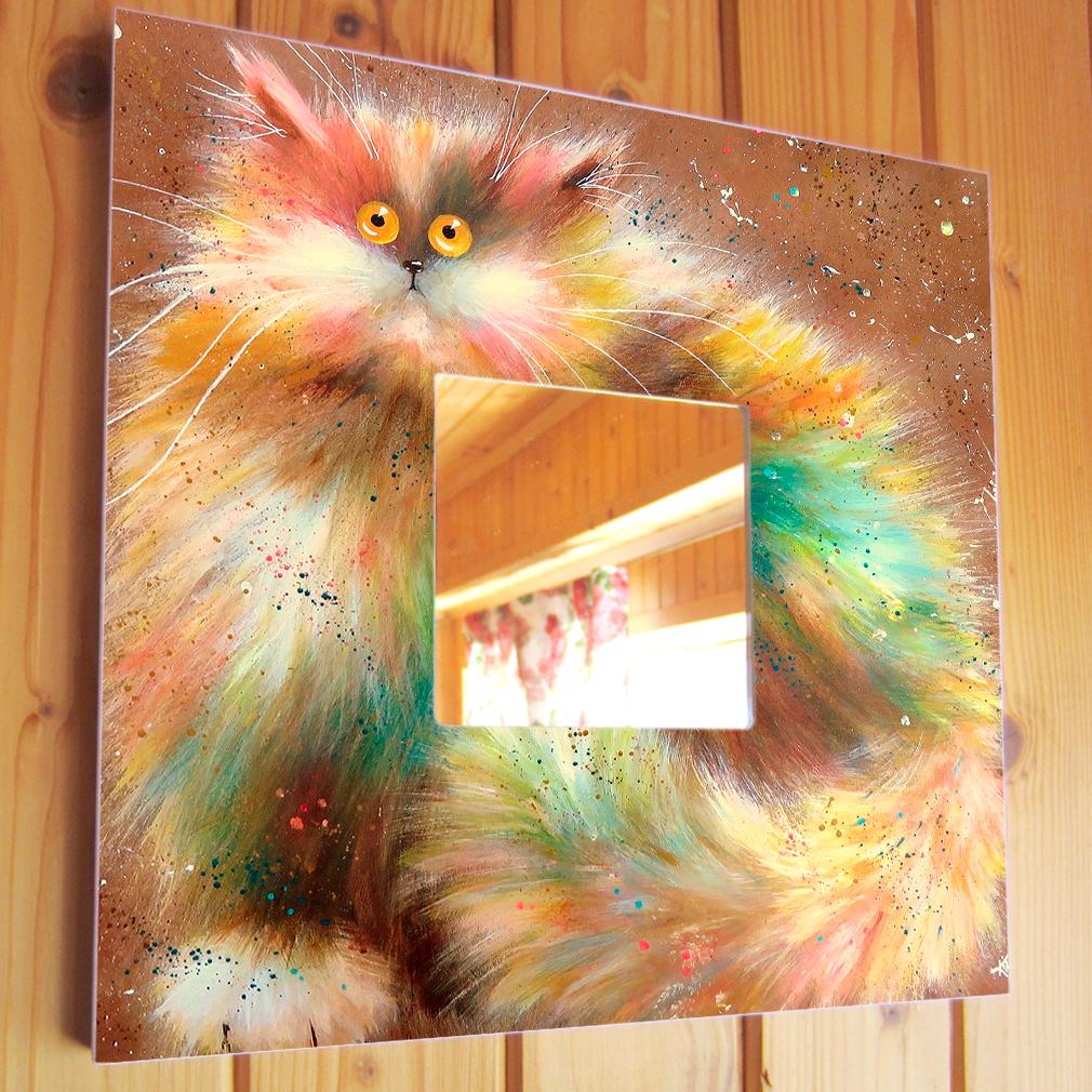 Зеркало декоративное Пушистый кот 260х260 мм (M00031)