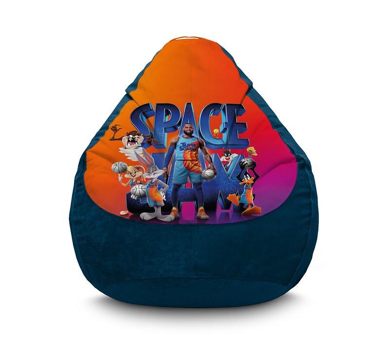 Кресло мешок iPuff Space Jam Флок XL 80x110 см Темно-синий