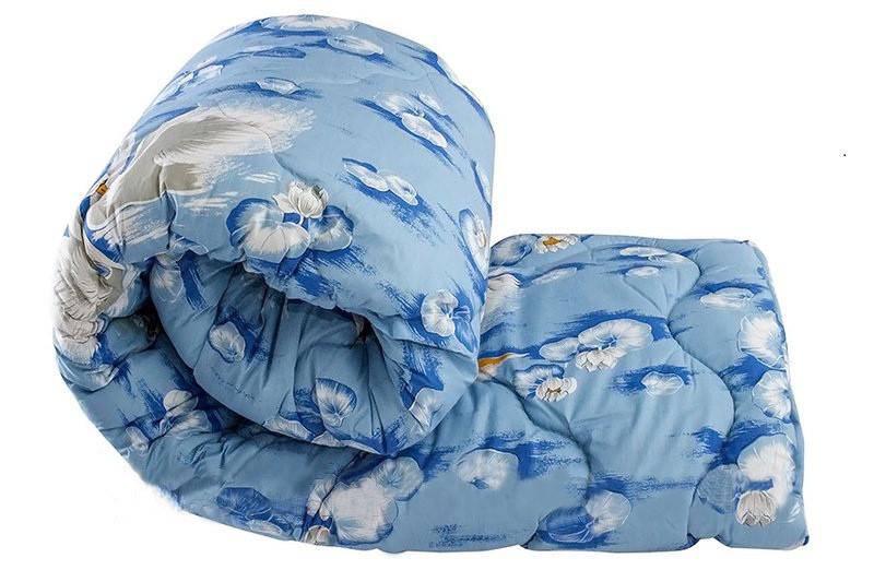 Одеяло двуспальное из овечьей шерсти Лери Макс Gold Синий (18922)