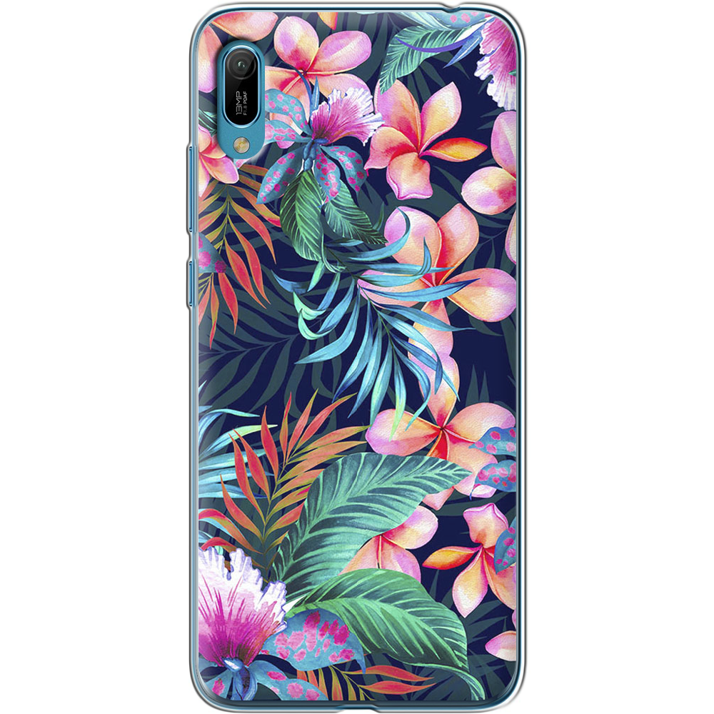 Чехол Boxface Huawei Y6 2019 flowers in the tropics Прозрачный силикон (36451-up1971-36451)