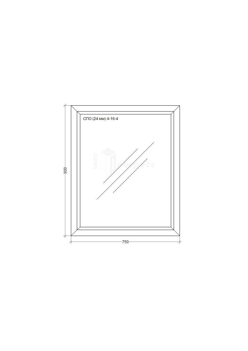 Вікно металопластикове WDS «Miroplast» глухе 750х900 мм - фото 2