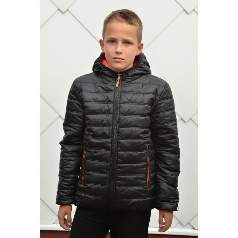 Куртка дитяча двостороння демісезонна 158 см Помаранчевий із чорним (2724298034) - фото 4