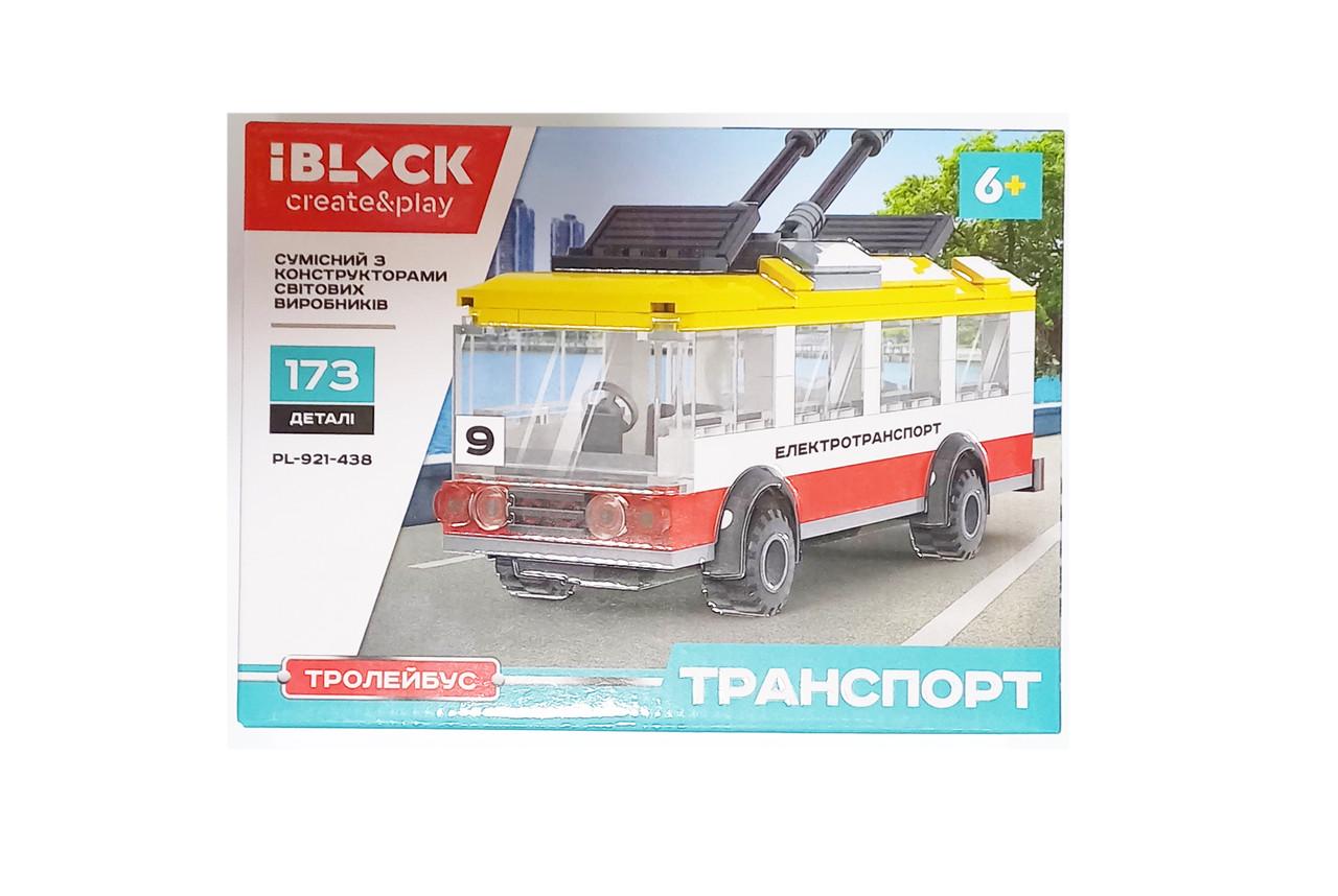 Конструктор Iblock Тролейбус Транспорт PL-921-438 173-182 деталей в коробці (6908978172153) - фото 1