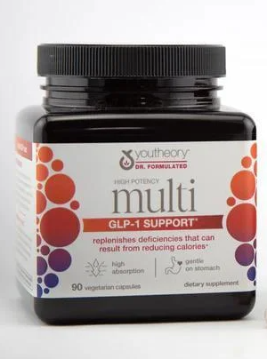 Мультивитамины Youtheory GLP-1 Support High Potency Multi 90 вегетарианских капсул (2479293938)