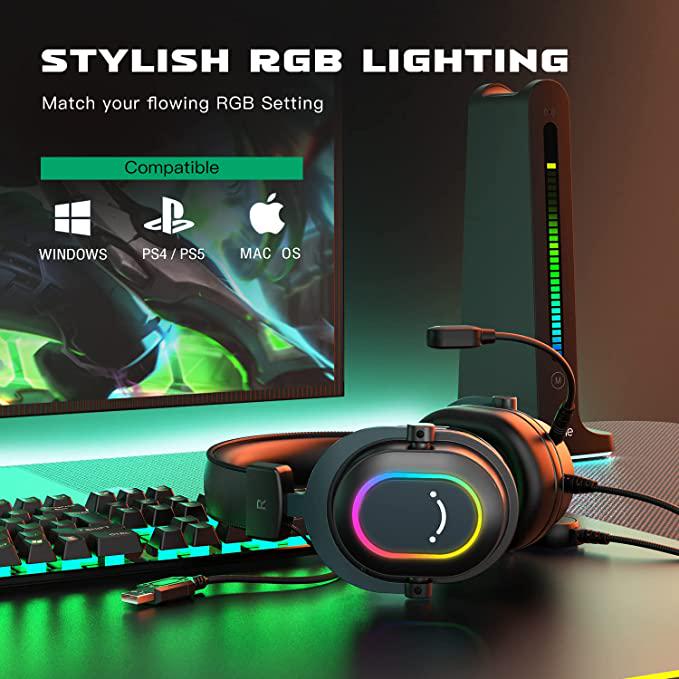 Наушники Fifine H6 USB со съемным микрофоном RGB подсветкой - фото 7