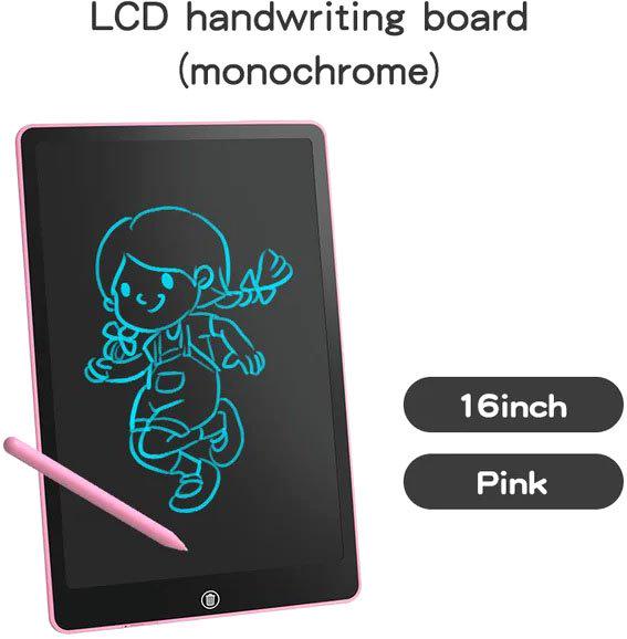 Планшет LCD графічний Writing Tablet для малювання 16" Pink (HP0050643) - фото 3