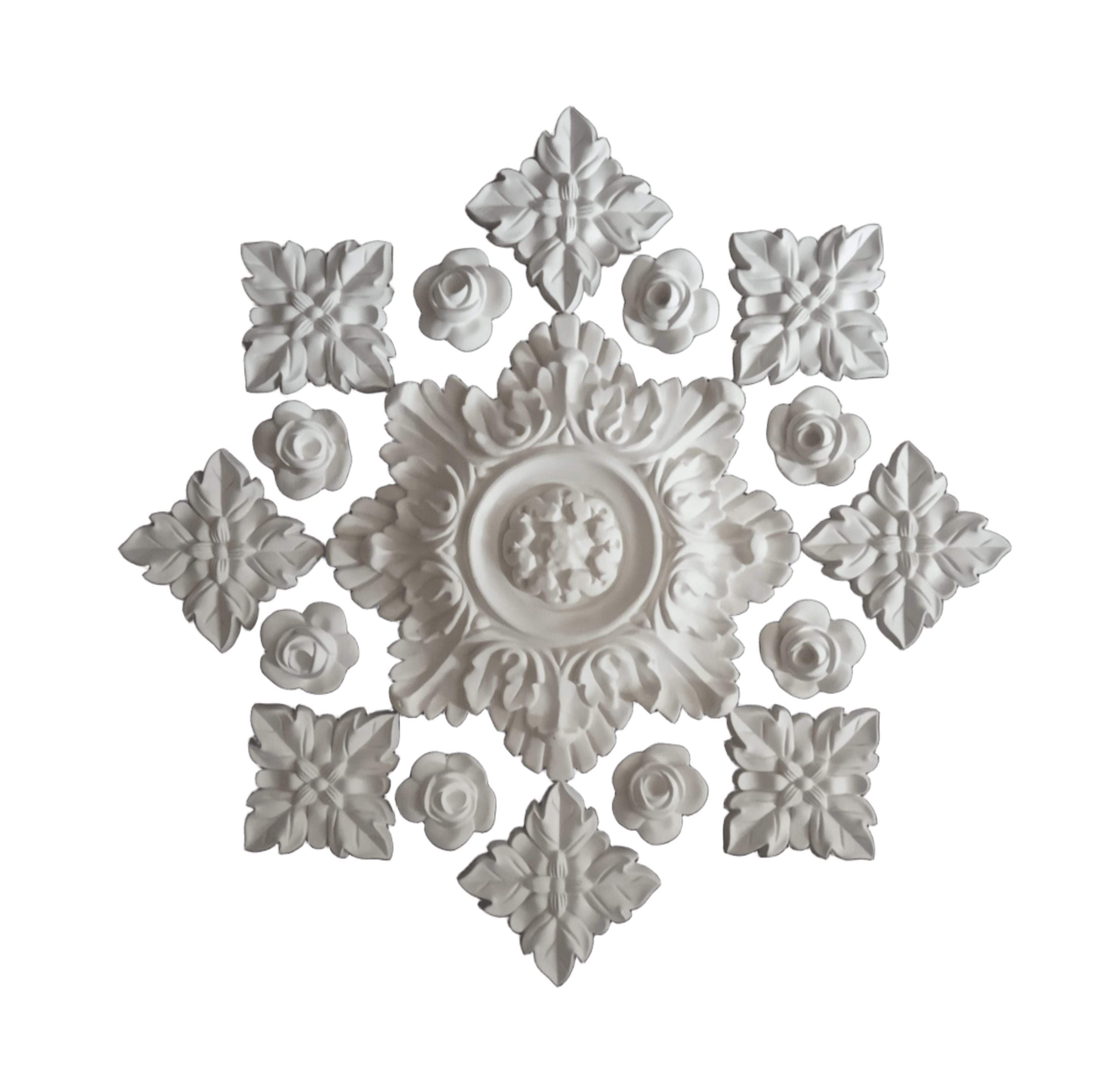 Розетка на потолок декоративная гипсовая сборная D 490 мм (31177736)