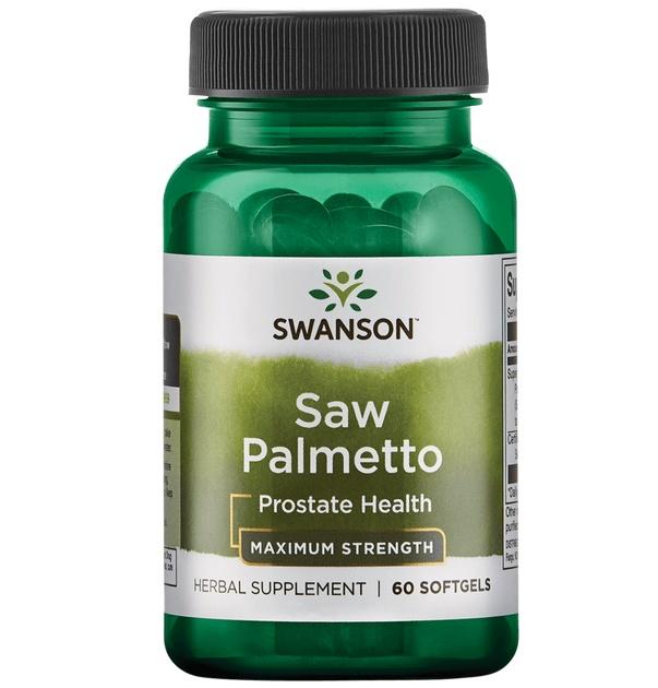 Экстракты ягод сереноа Swanson Saw Palmetto Maximum Strength 320 мг 60 Softgels