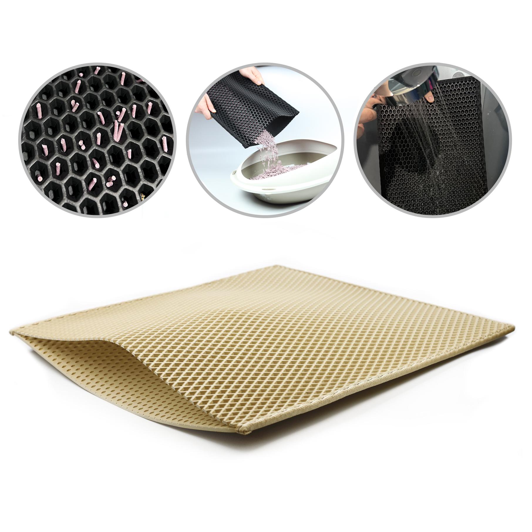 Коврик двухслойный Cat in Box для кошачьего лотка EVA 67x60 см Бежевый - фото 3 Коврик двухслойный Cat in Box для кошачьего лотка EVA 67x60 см Бежевый - фото 3