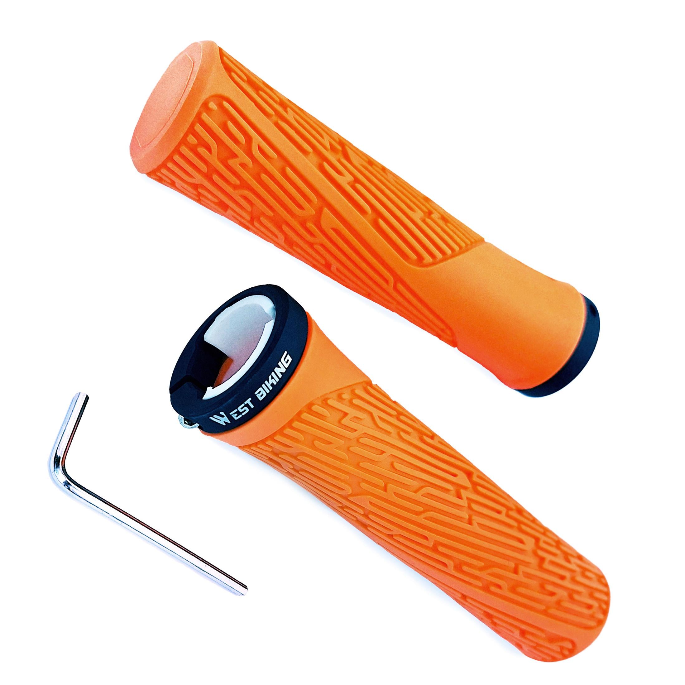 Грипсы West biking YP0804061 прямые 130 мм с алюминиевым замком Оранжевый (G0000973)