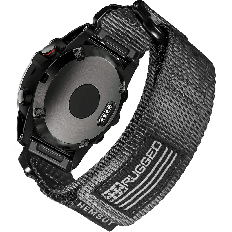 Ремінець для годинника Hemsut HGA125 Super Rugged Garmin 20 мм Black (4151)