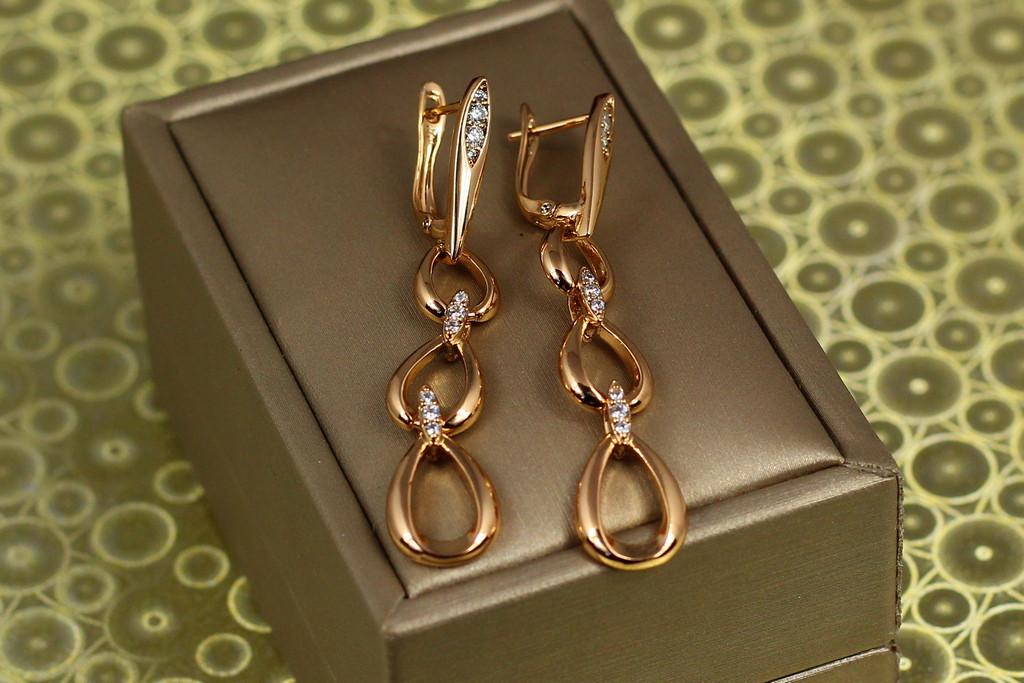 Серьги подвески Xuping Jewelry Аркадия 5,5 см Золотистый (2190463200)
