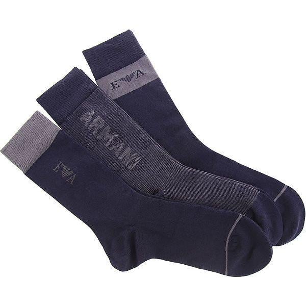 Набор носков мужских Emporio Armani 3 пары O/S Темно-синий (3F283-302402str)