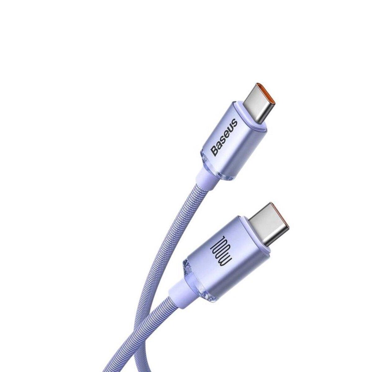 Кабель BASEUS Crystal Shine Series Fast Charging Data Cable Type-C to Type-C 100W 1,2 м Purple (25816232) - фото 2