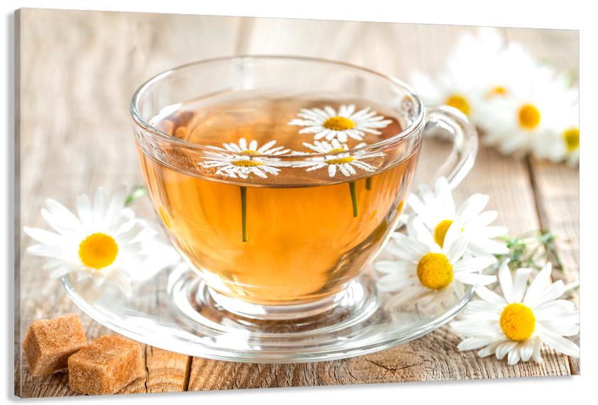 Картина на холсте в гостиную/спальню Ромашковый чай 70х140 см (MLP_386)