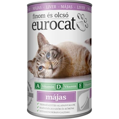 Корм для котів вологий EuroCat Liver кусочки в желе с печенью 415 г