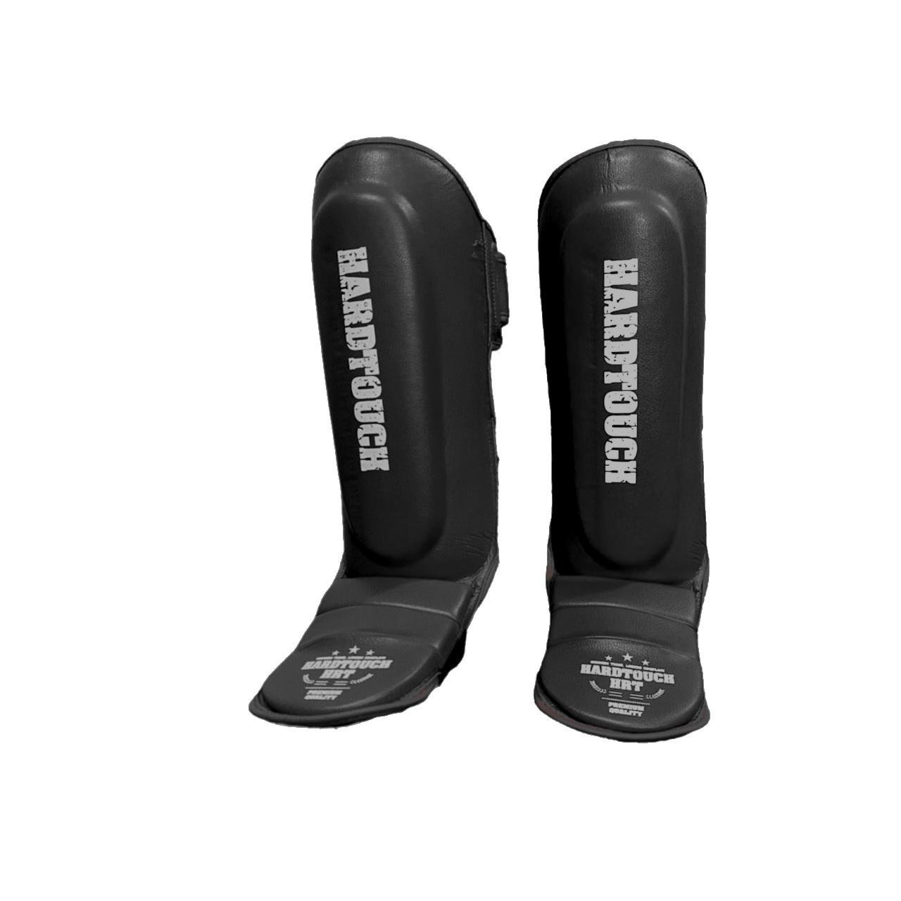 Захист гомілки та стопи для єдиноборств ребристий Hard Touch L Black