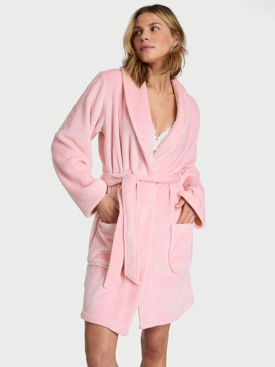 Халат женский Victoria's Secret Cozy Plush M/L Розовый (2963319873316)