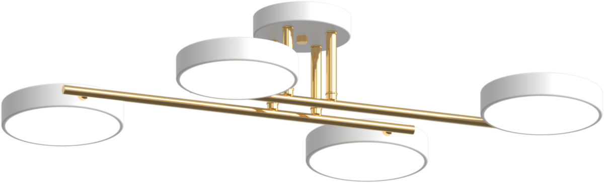 Люстра потолочная светодиодная Lighthouse SRS-19472/4 WT+FGD Белый с золотым