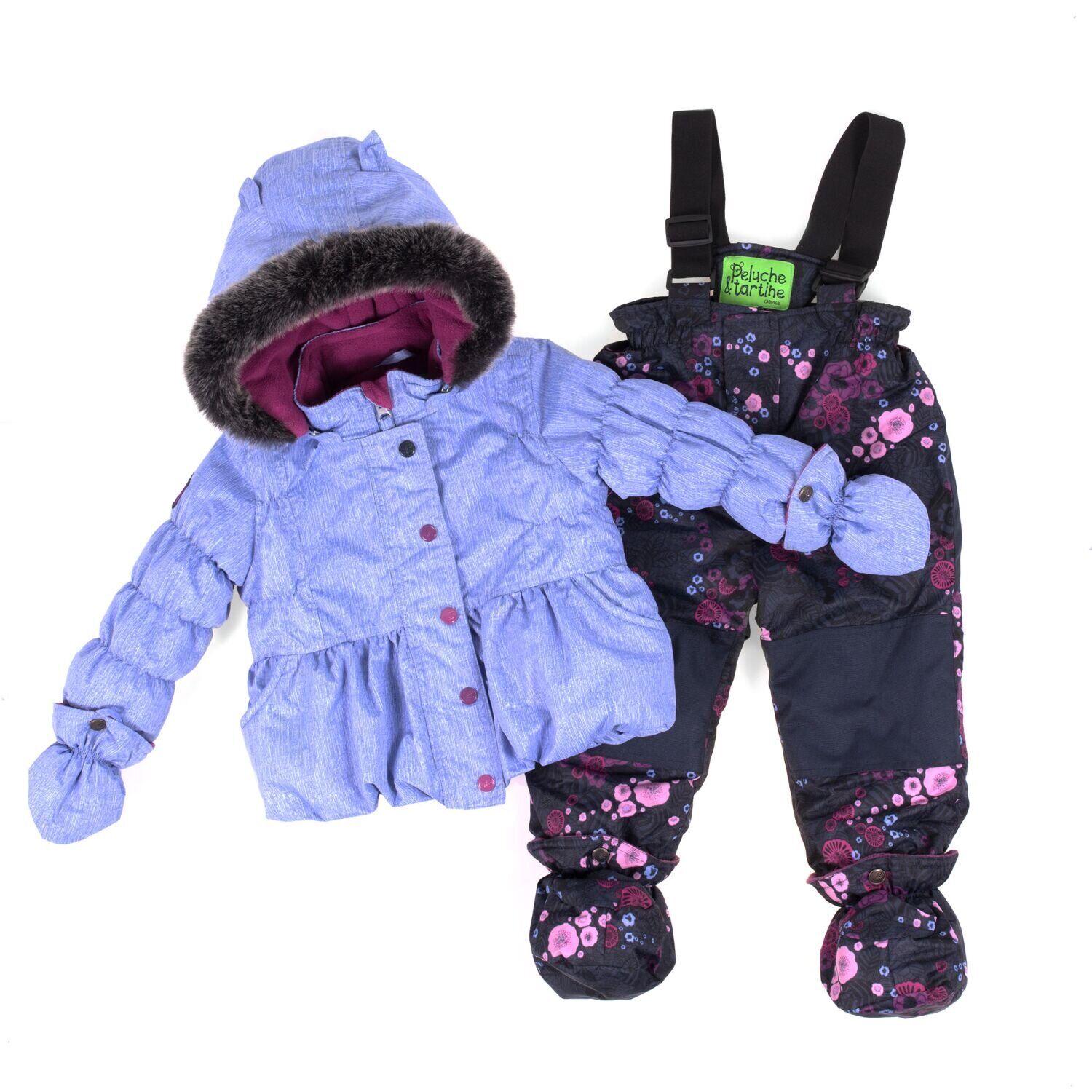 Детский зимний комплект для девочки Peluche&Tartine F18M14BF 88-94 см Лилово-синий (F18M14BF-Bluelilac-24m)