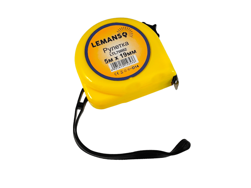 Рулетка Lemanso LTL70002 5 м х 19 мм Желтый (6401)