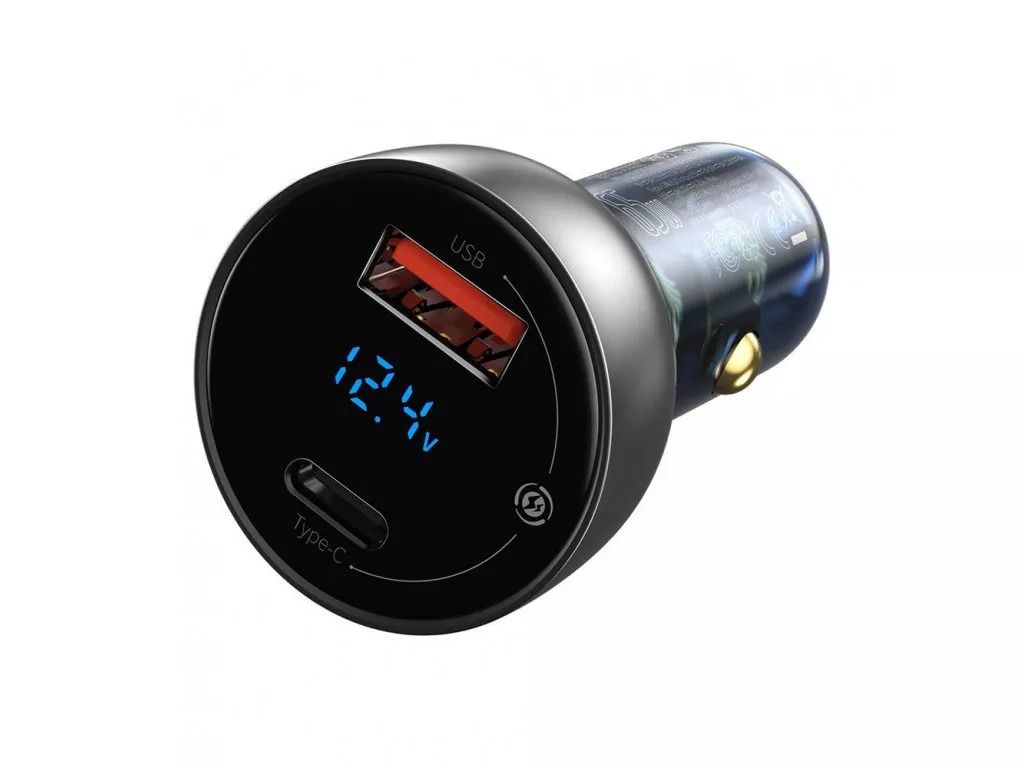 Устройство автомобильное зарядное BASEUS Particular Digital Display QC+PPS Dual Quick Charger Car Charger CCKX-C0A 65W Silver