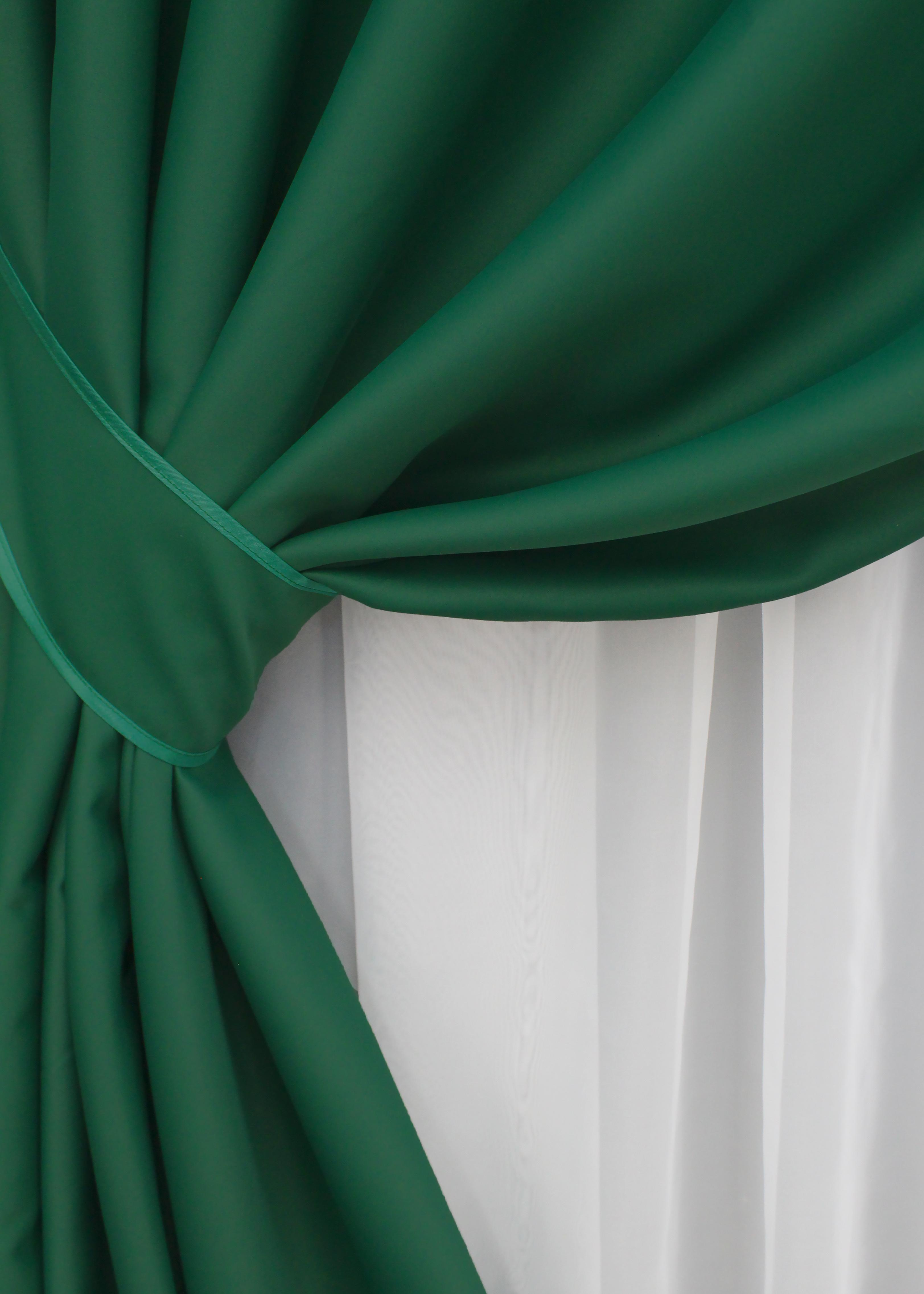 Комплект штор на люверсах VR-Textil Midnight № 1398ш 150х270 см 2 шт. Зелений (37-0138) - фото 3 Комплект штор на люверсах VR-Textil Midnight № 1398ш 150х270 см 2 шт. Зелений (37-0138) - фото 3