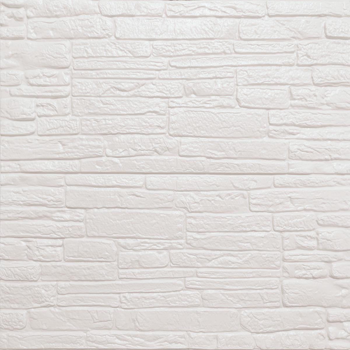 3D-панель самоклеющаяся Sticker Wall Белый дикий камень 600х700х8 мм (Панель-191)