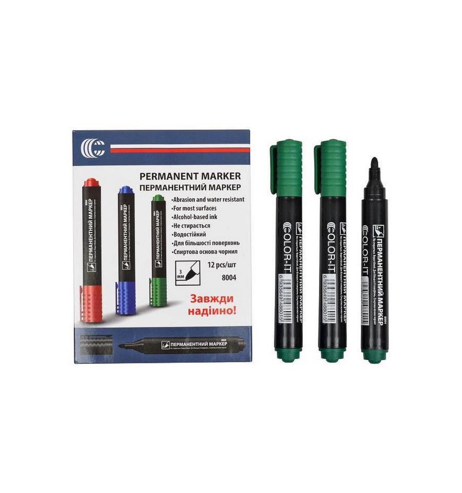 Маркер перманентний Bambi на спиртовій основі водостійкий Зелений (WM-231-M-10) - фото 2