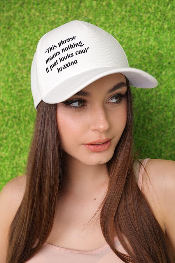 Бейсболка с надписью "it just looks cool" Braxton унисекс Белый (1393)