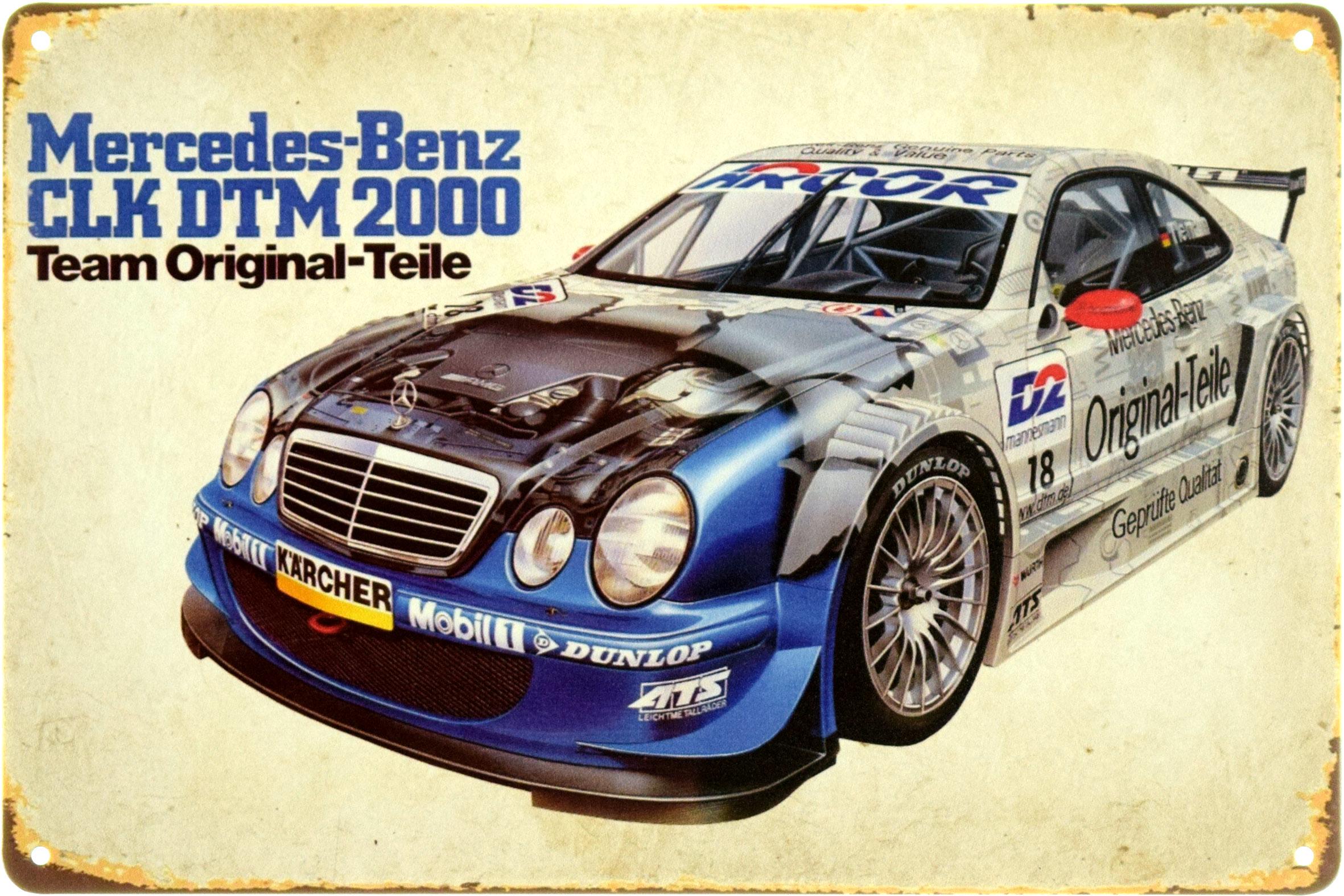 Табличка металлическая "Mercedes-Benz CLK DTM 2000" 20x30 см (ms-104102)