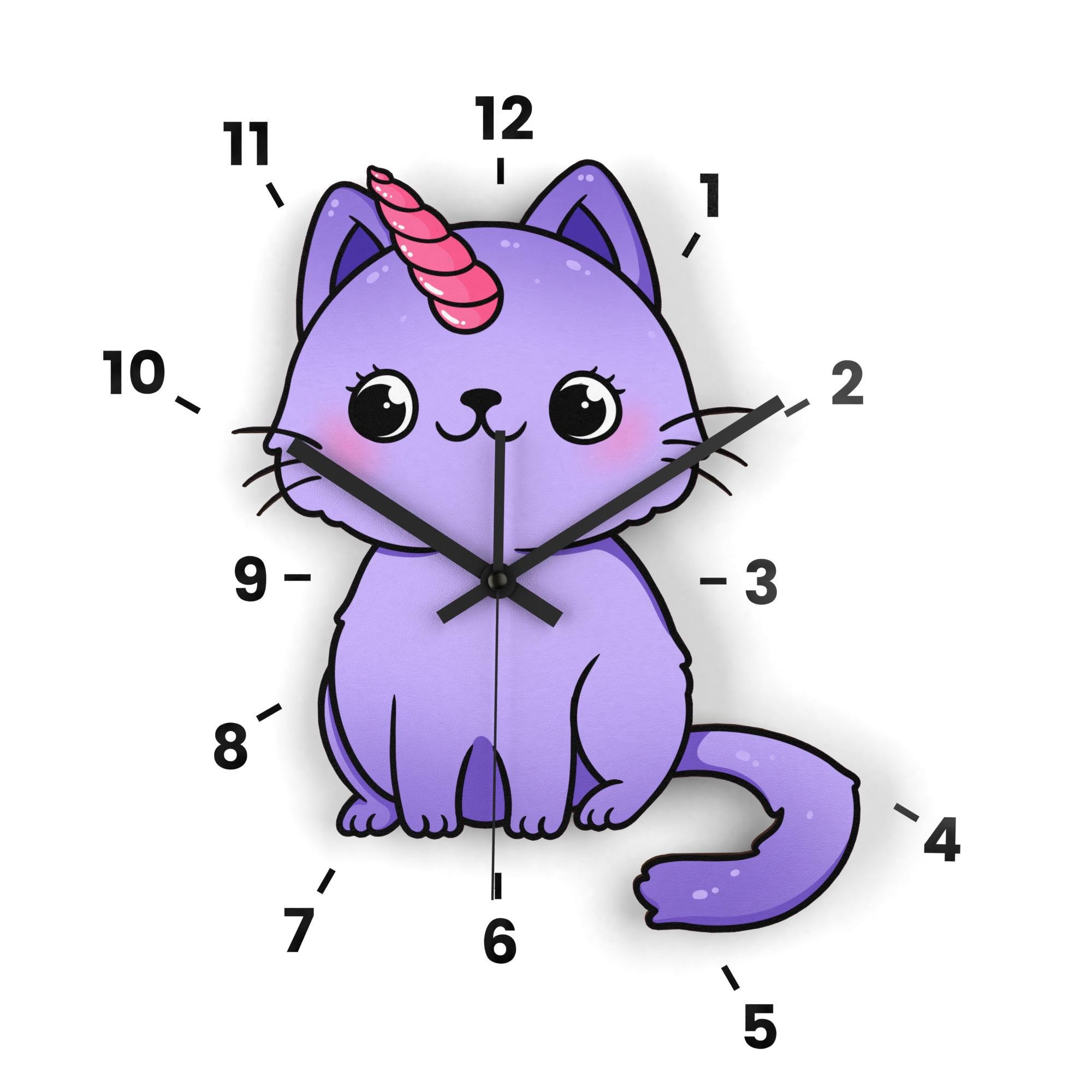 Часы настенные Lex Altern Кот-единорог деревянный (9340688)