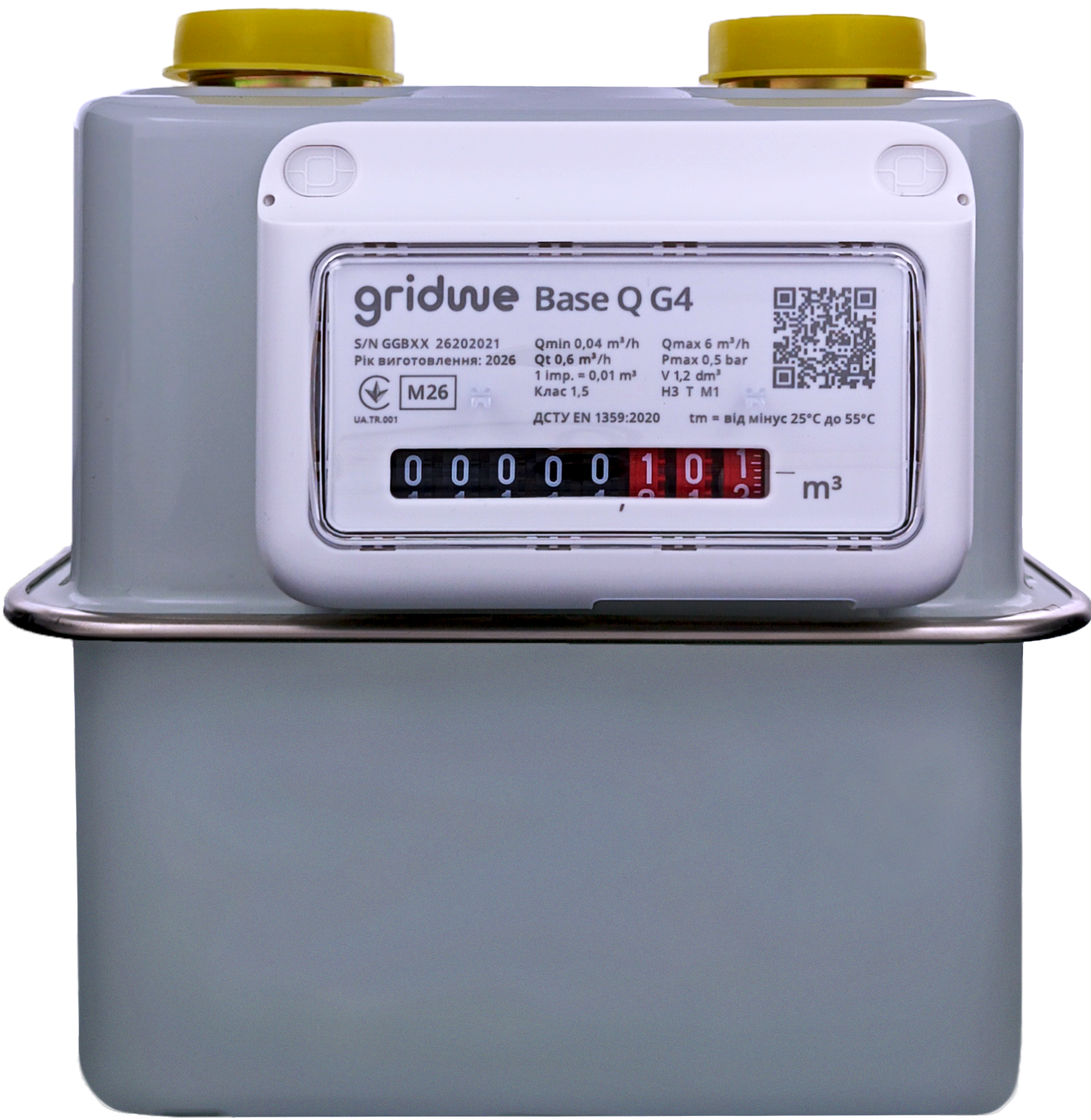 Счетчик газа мембранный GridWe BaseQ G4 110 мм DN 20 мм G 3/4" направление потока слева направо (33065233) Счетчик газа мембранный GridWe BaseQ G4 110 мм DN 20 мм G 3/4" направление потока слева направо (33065233)