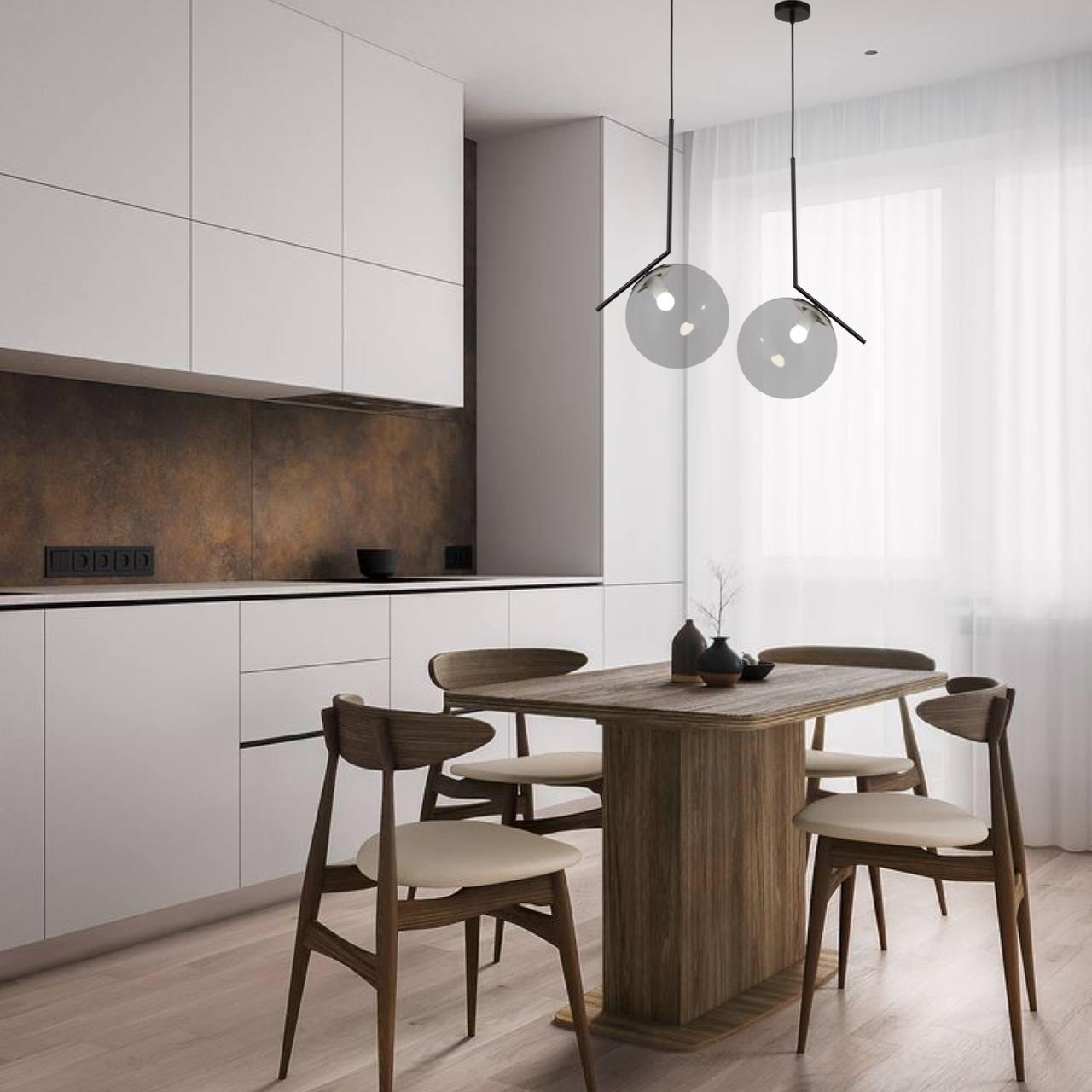 ᐉ Подвес стеклянный с шаром 25 см Черный (916-3816-1 BK+CL) • Купить в ...