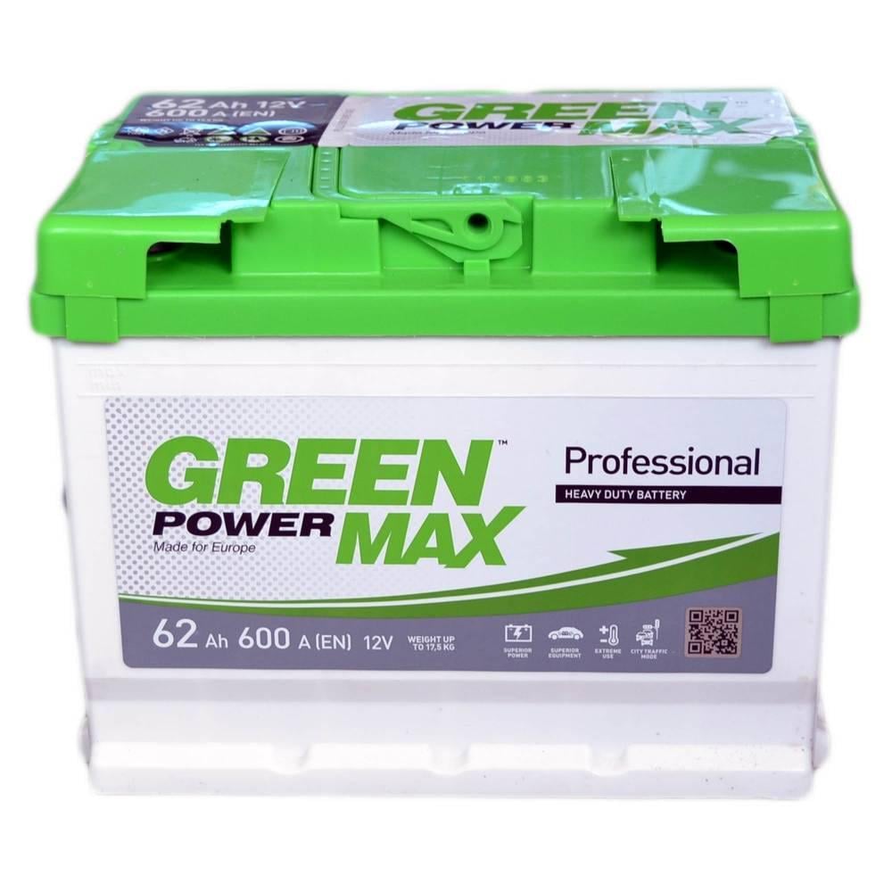 Аккумулятор автомобильный Green Power MAX 600 A EN 6СТ-62 Ah (24439)