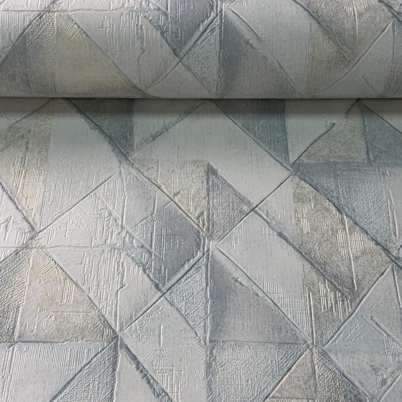 Обои виниловые Ромбы на бумажной основе моющие 10х0,53 м Голубой (5737-03)