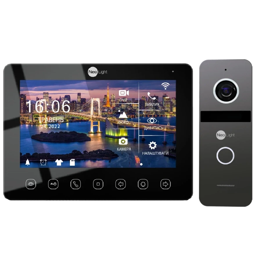 Комплект відеодомофону NeoLight NeoKIT HD WF B/Graphite (2863455587)