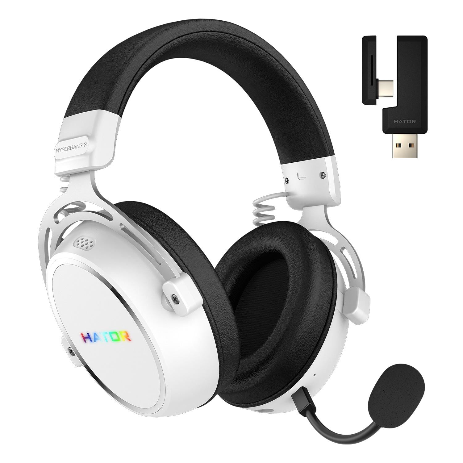 Навушники бездротові Hator Hypergang 3 Wireless Bluetooth 5.3 та USB-ресивер White (ESH56)