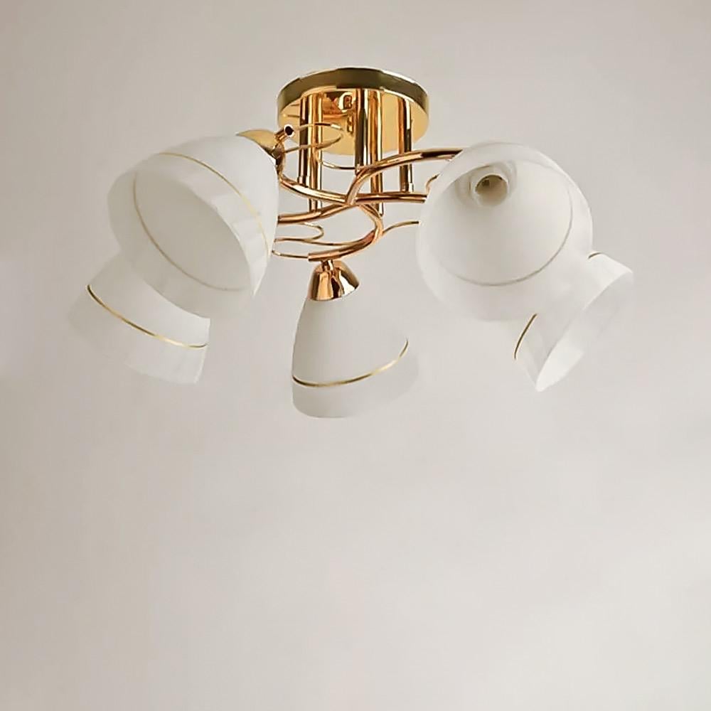 Люстра потолочная Light House SH-19186/5 FG 560х560х220 мм E27х5 Золотистый/Белый (78475)